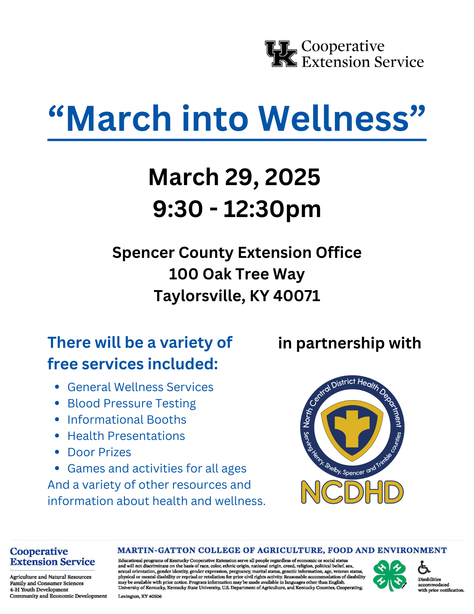 March into Wellness Flyer